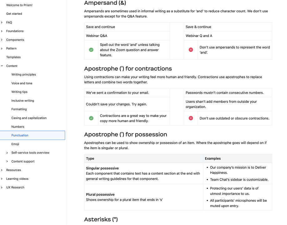 Content guideline example