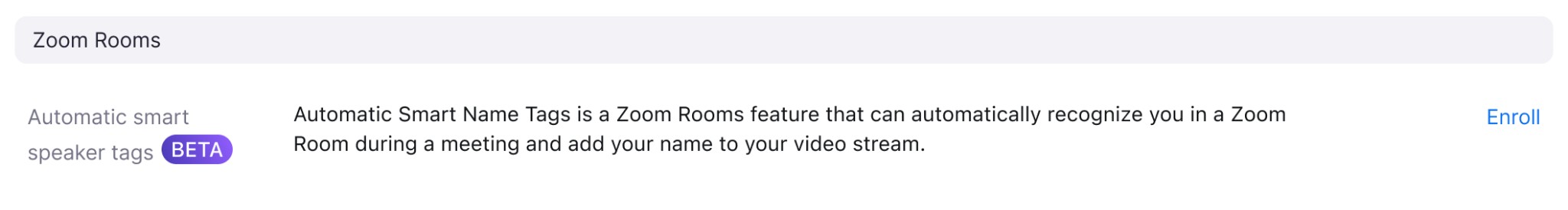 User profile with automatic smart name tags enrollment