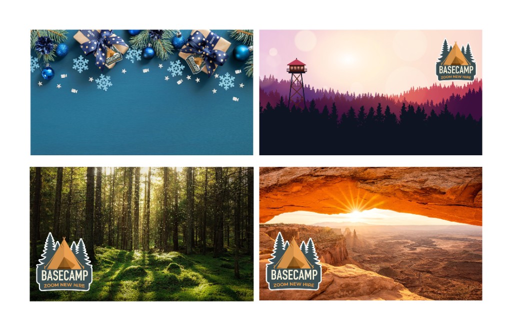 Basecamp virtual backgrounds - seasonal and themed designs