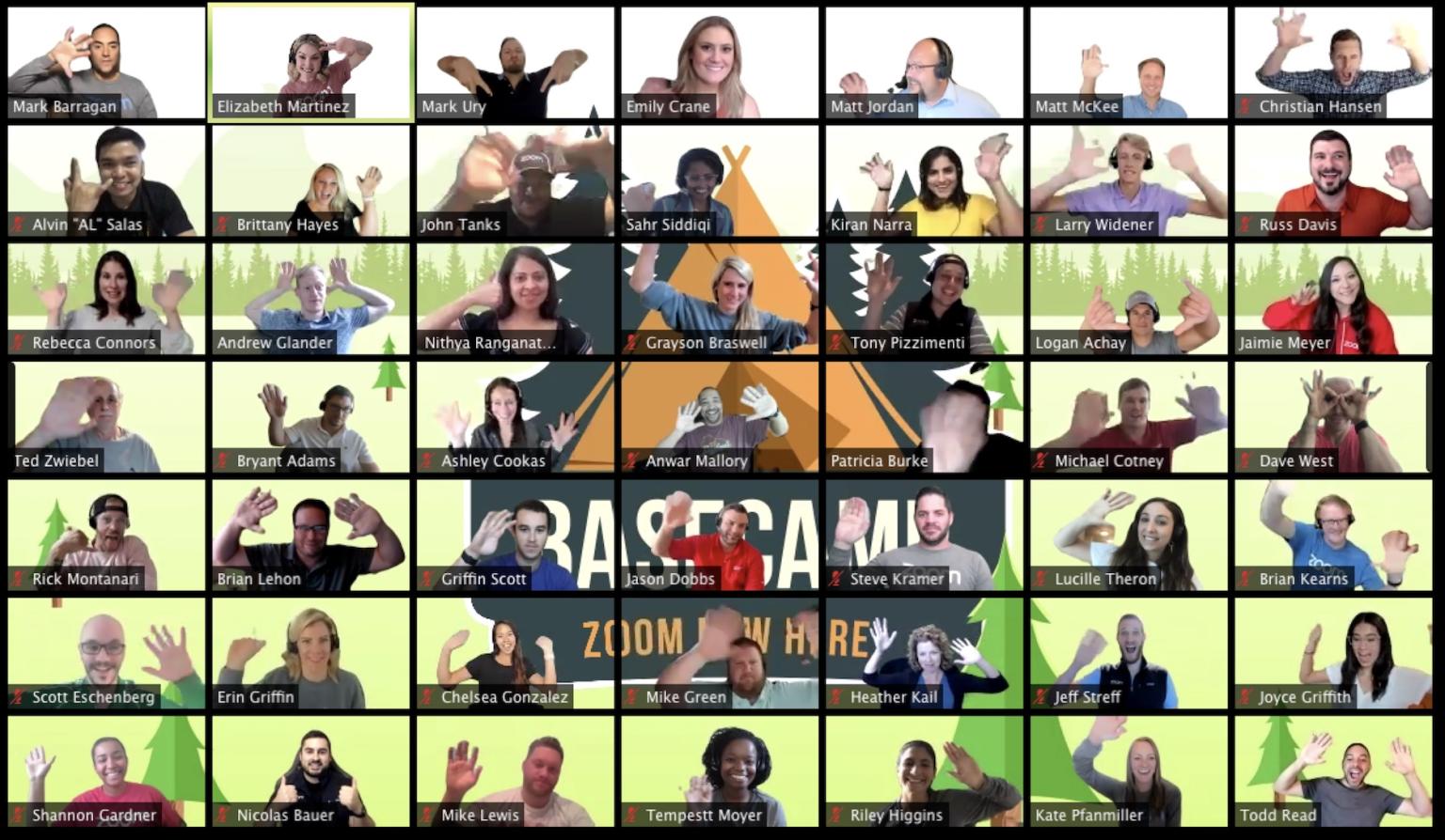 Basecamp theme - aligned virtual backgrounds forming one image